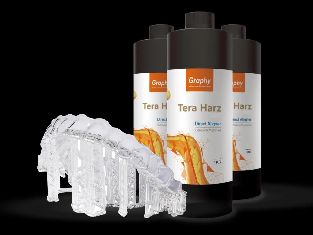 Resina Tera Harz utilizada en la fabricación de alineadores invisibles GO ALIGNER